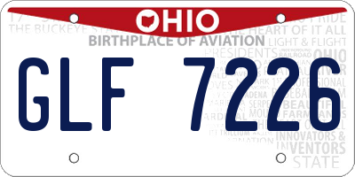 OH license plate GLF7226