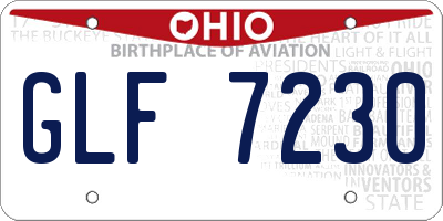 OH license plate GLF7230