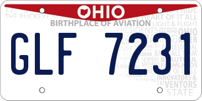 OH license plate GLF7231