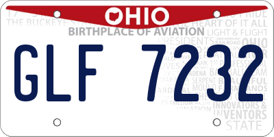 OH license plate GLF7232