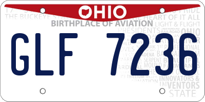 OH license plate GLF7236
