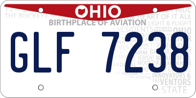OH license plate GLF7238