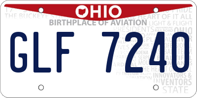 OH license plate GLF7240