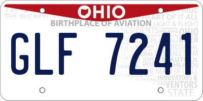 OH license plate GLF7241