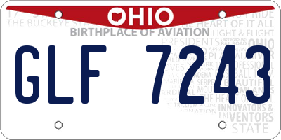 OH license plate GLF7243