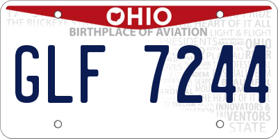 OH license plate GLF7244