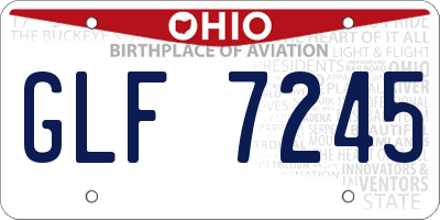 OH license plate GLF7245