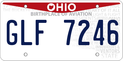 OH license plate GLF7246