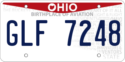 OH license plate GLF7248