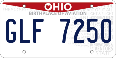 OH license plate GLF7250