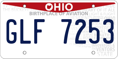 OH license plate GLF7253