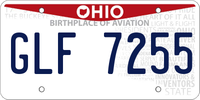 OH license plate GLF7255