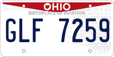 OH license plate GLF7259