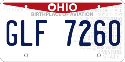 OH license plate GLF7260