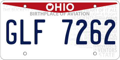 OH license plate GLF7262