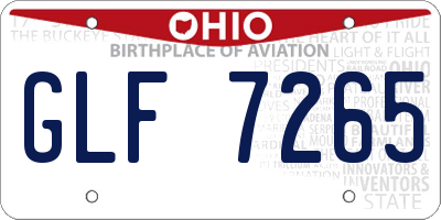 OH license plate GLF7265