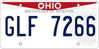 OH license plate GLF7266