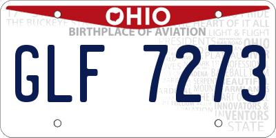 OH license plate GLF7273