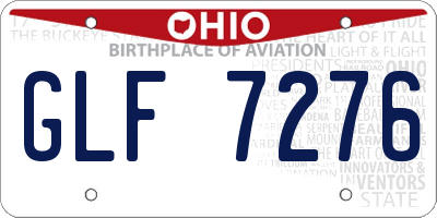 OH license plate GLF7276