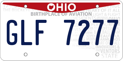 OH license plate GLF7277