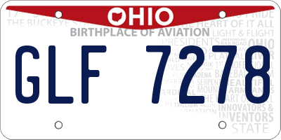 OH license plate GLF7278