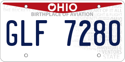 OH license plate GLF7280