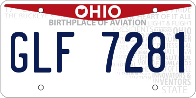 OH license plate GLF7281