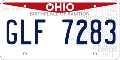 OH license plate GLF7283