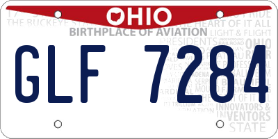 OH license plate GLF7284