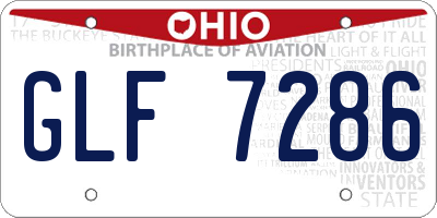 OH license plate GLF7286