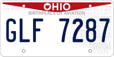 OH license plate GLF7287