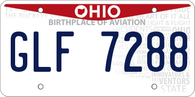 OH license plate GLF7288
