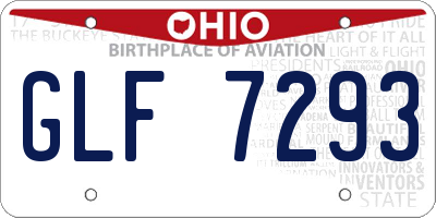 OH license plate GLF7293