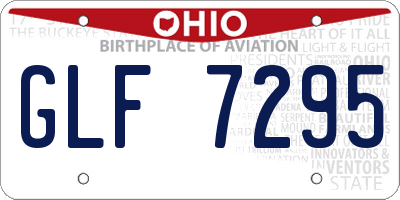OH license plate GLF7295