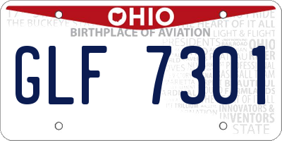 OH license plate GLF7301