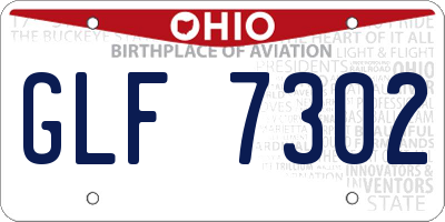 OH license plate GLF7302