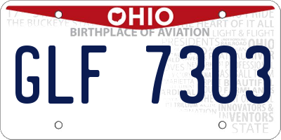 OH license plate GLF7303