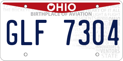 OH license plate GLF7304