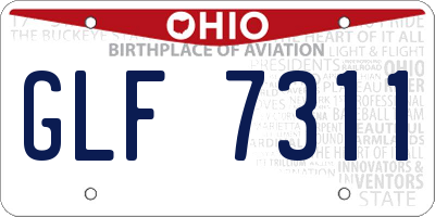 OH license plate GLF7311