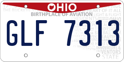 OH license plate GLF7313