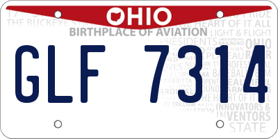 OH license plate GLF7314