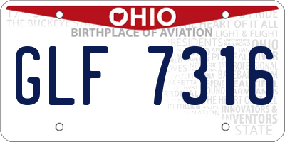 OH license plate GLF7316
