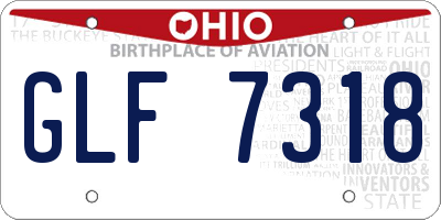OH license plate GLF7318