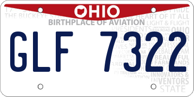 OH license plate GLF7322