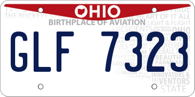 OH license plate GLF7323