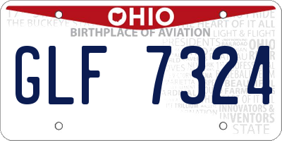 OH license plate GLF7324