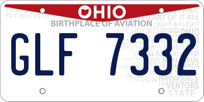 OH license plate GLF7332