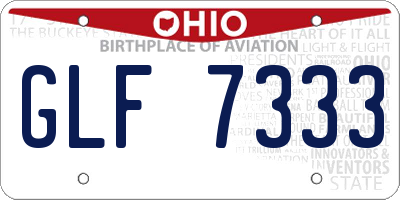 OH license plate GLF7333