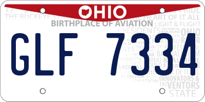 OH license plate GLF7334