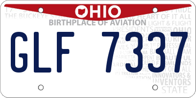 OH license plate GLF7337